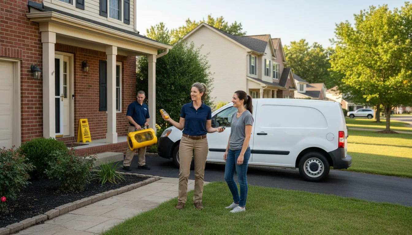 Residential water damage restoration in Pleasant Hall, PA